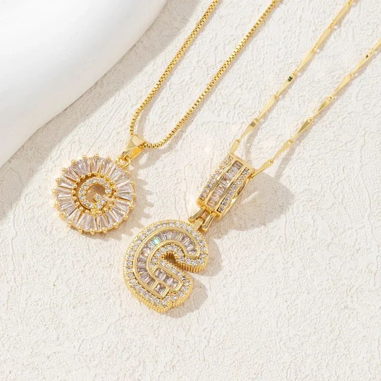 14K Diamond Letter Initial Necklaces Set (2-Piece) - Image 11