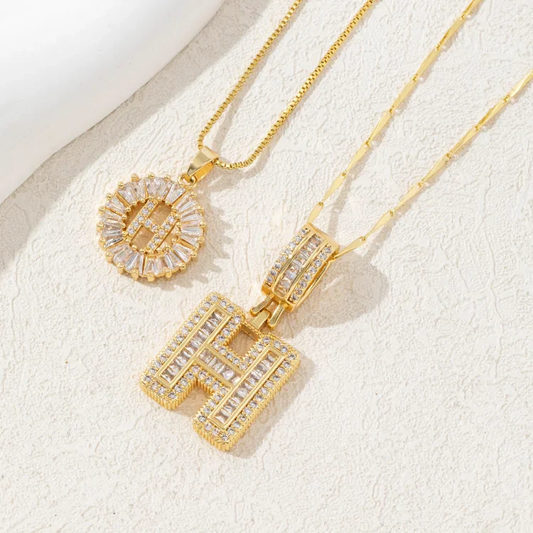 14K Diamond Letter Initial Necklaces Set (2-Piece) - Image 12
