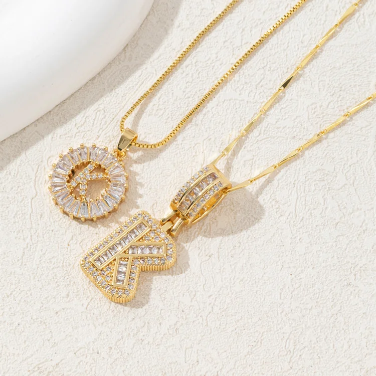 14K Diamond Letter Initial Necklaces Set (2-Piece) - Image 15