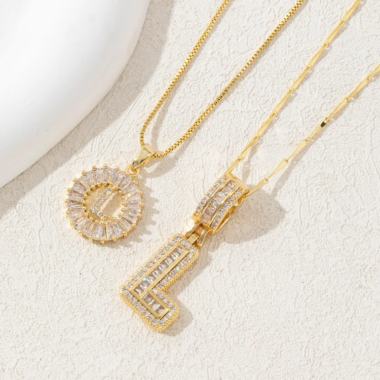 14K Diamond Letter Initial Necklaces Set (2-Piece) - Image 16