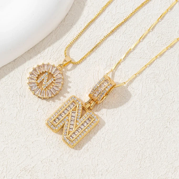 14K Diamond Letter Initial Necklaces Set (2-Piece) - Image 18