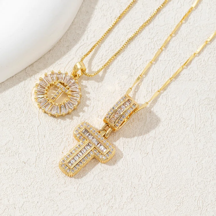 14K Diamond Letter Initial Necklaces Set (2-Piece) - Image 24