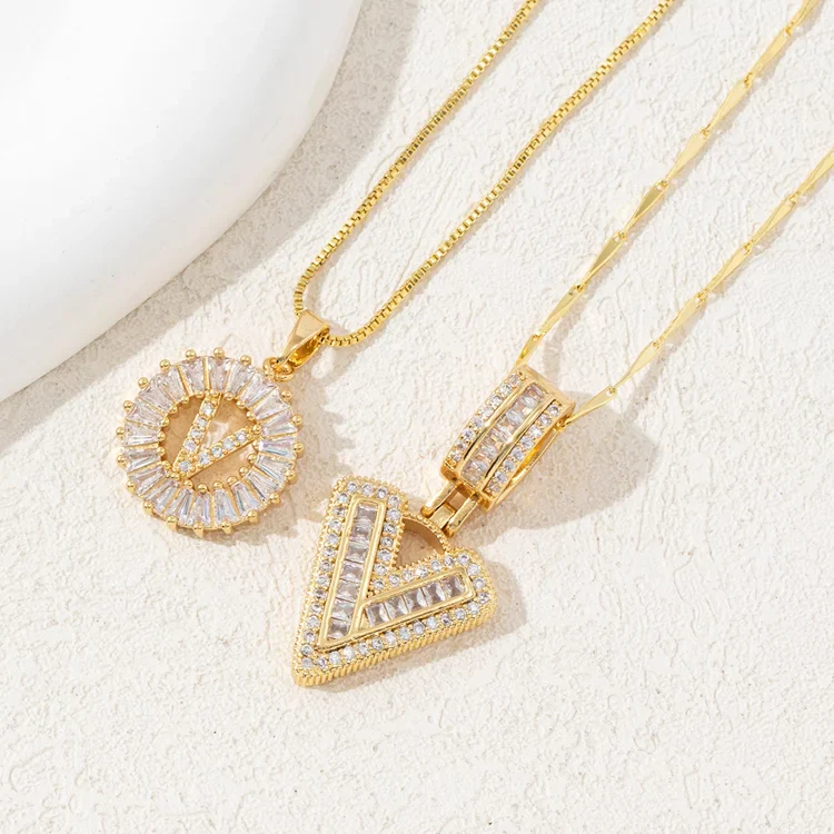 14K Diamond Letter Initial Necklaces Set (2-Piece) - Image 26