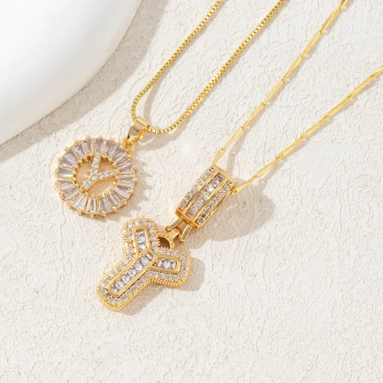 14K Diamond Letter Initial Necklaces Set (2-Piece) - Image 29