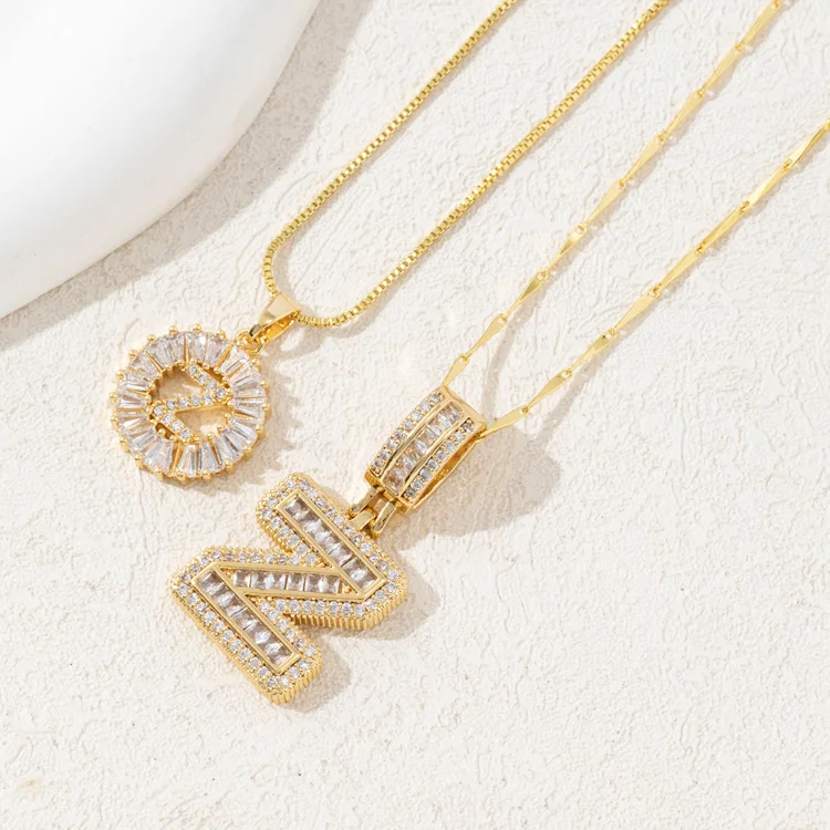 14K Diamond Letter Initial Necklaces Set (2-Piece) - Image 30