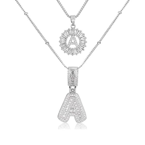 14K Diamond Letter Initial Necklaces Set (2-Piece) - Image 31