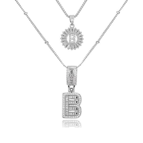 14K Diamond Letter Initial Necklaces Set (2-Piece) - Image 32