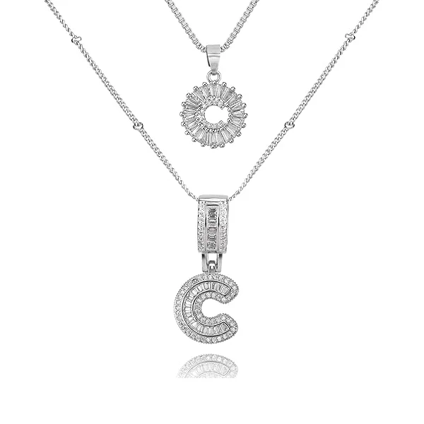 14K Diamond Letter Initial Necklaces Set (2-Piece) - Image 33