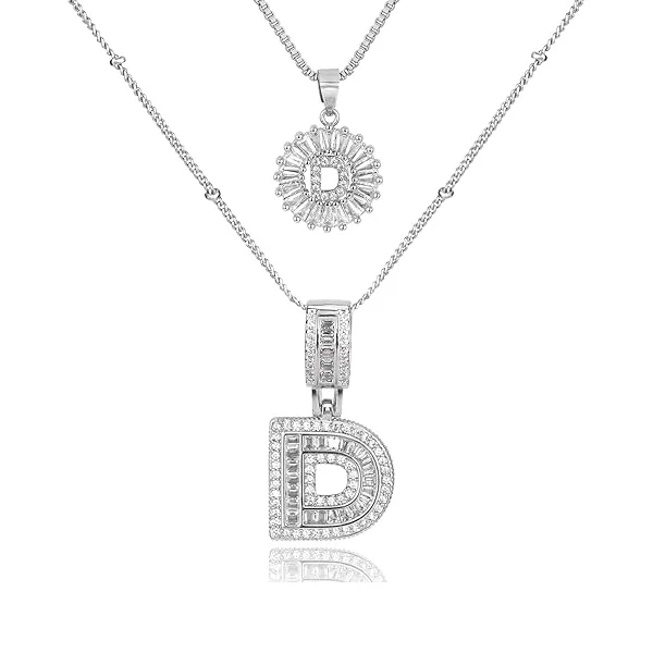 14K Diamond Letter Initial Necklaces Set (2-Piece) - Image 34