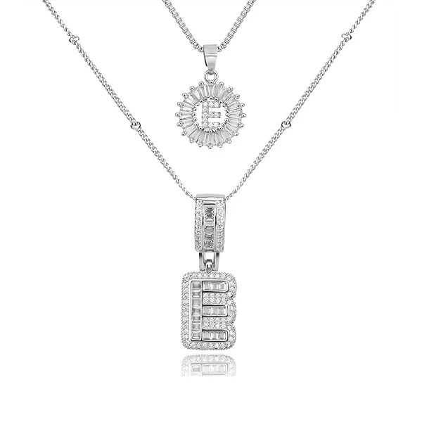 14K Diamond Letter Initial Necklaces Set (2-Piece) - Image 35