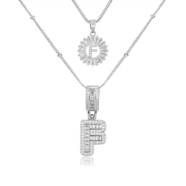 14K Diamond Letter Initial Necklaces Set (2-Piece) - Image 36