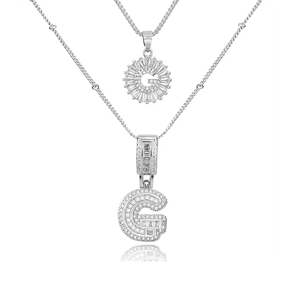 14K Diamond Letter Initial Necklaces Set (2-Piece) - Image 37