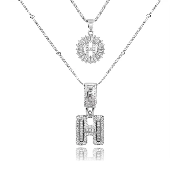 14K Diamond Letter Initial Necklaces Set (2-Piece) - Image 38