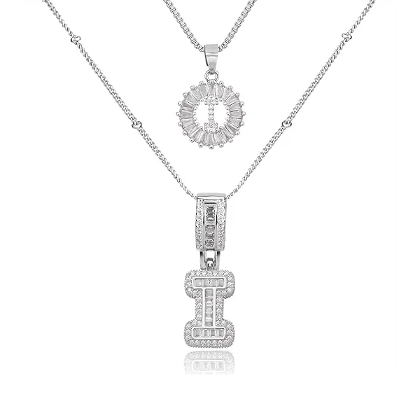 14K Diamond Letter Initial Necklaces Set (2-Piece) - Image 39