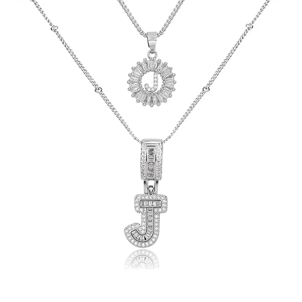 14K Diamond Letter Initial Necklaces Set (2-Piece) - Image 40
