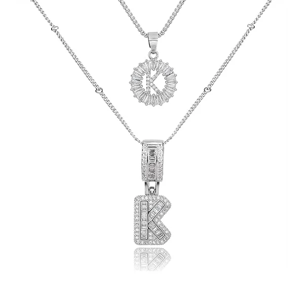 14K Diamond Letter Initial Necklaces Set (2-Piece) - Image 41