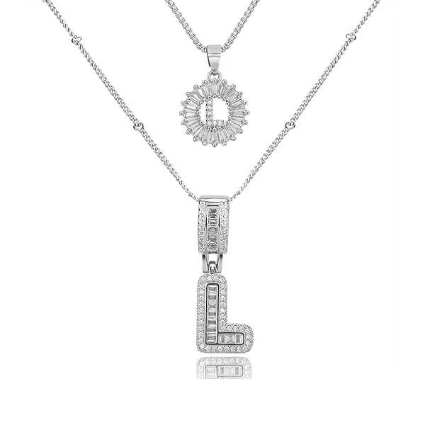 14K Diamond Letter Initial Necklaces Set (2-Piece) - Image 42