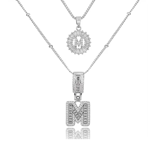 14K Diamond Letter Initial Necklaces Set (2-Piece) - Image 43