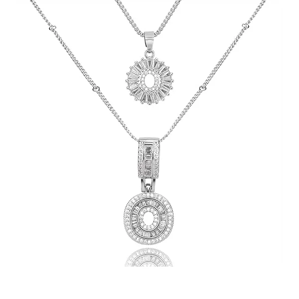 14K Diamond Letter Initial Necklaces Set (2-Piece) - Image 45