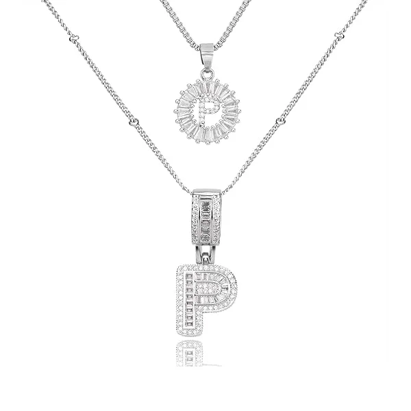 14K Diamond Letter Initial Necklaces Set (2-Piece) - Image 46
