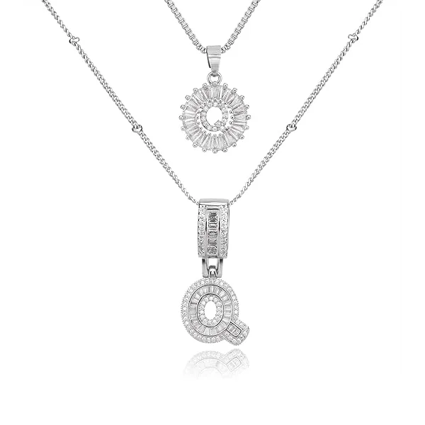 14K Diamond Letter Initial Necklaces Set (2-Piece) - Image 47