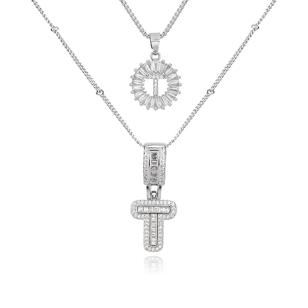 14K Diamond Letter Initial Necklaces Set (2-Piece) - Image 50