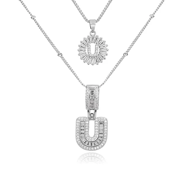 14K Diamond Letter Initial Necklaces Set (2-Piece) - Image 51