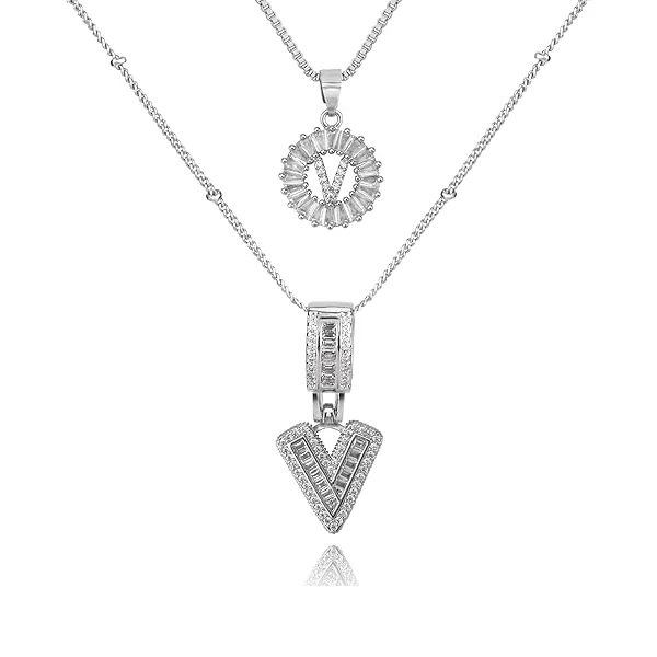 14K Diamond Letter Initial Necklaces Set (2-Piece) - Image 52