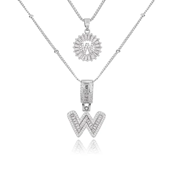 14K Diamond Letter Initial Necklaces Set (2-Piece) - Image 53