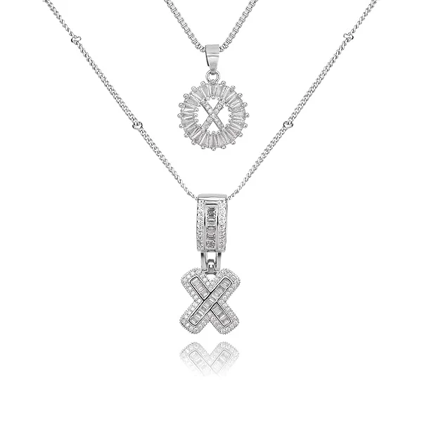 14K Diamond Letter Initial Necklaces Set (2-Piece) - Image 54