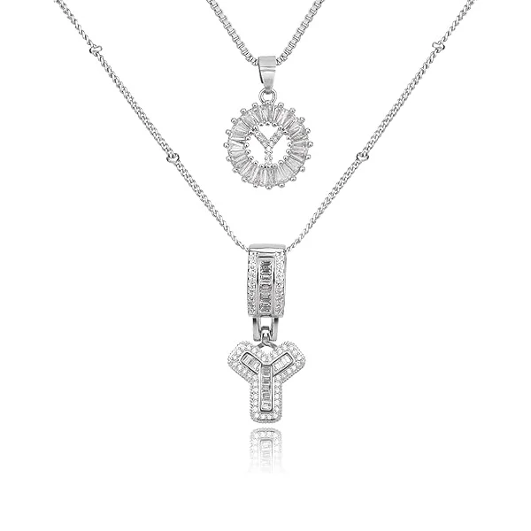 14K Diamond Letter Initial Necklaces Set (2-Piece) - Image 55
