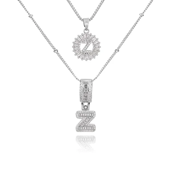14K Diamond Letter Initial Necklaces Set (2-Piece) - Image 56