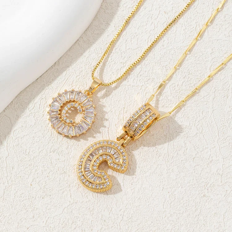 14K Diamond Letter Initial Necklaces Set (2-Piece) - Image 7