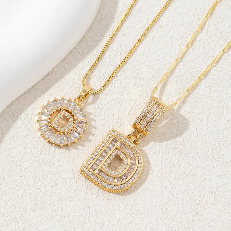 14K Diamond Letter Initial Necklaces Set (2-Piece) - Image 8