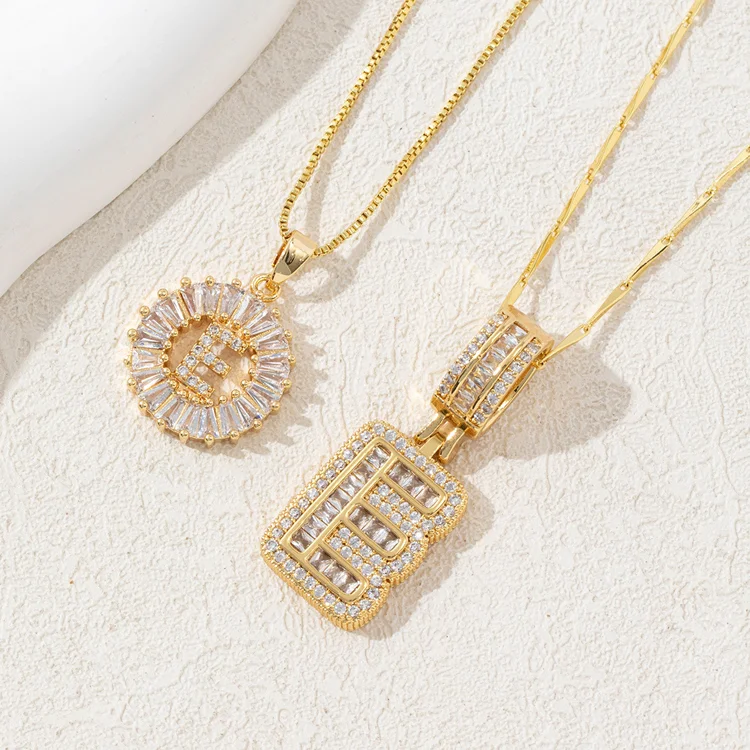 14K Diamond Letter Initial Necklaces Set (2-Piece) - Image 9
