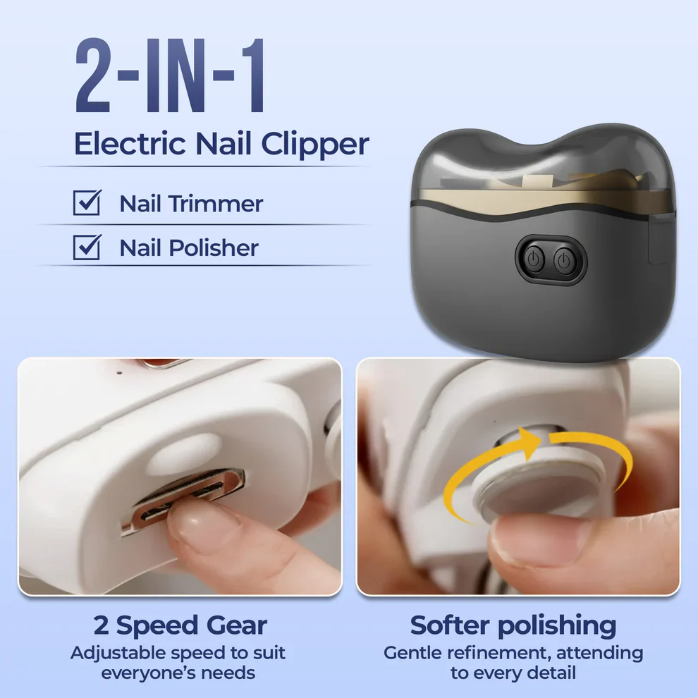 2026 Upgraded 2-in-1 Electric Nail Clipper & Polisher - Image 3