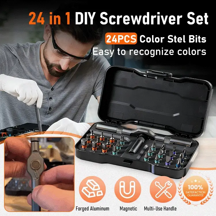 24-in-1 Ratchet Screwdriver Set — Fix Anything Faster