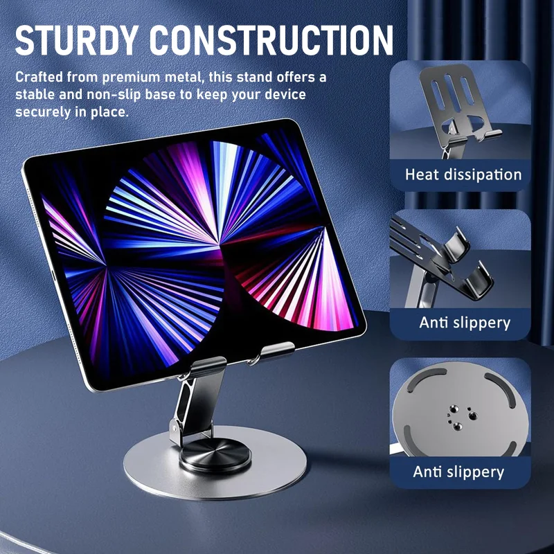 360° Adjustable Metal Phone Stand – Stable, Foldable & Hands-Free - Image 3