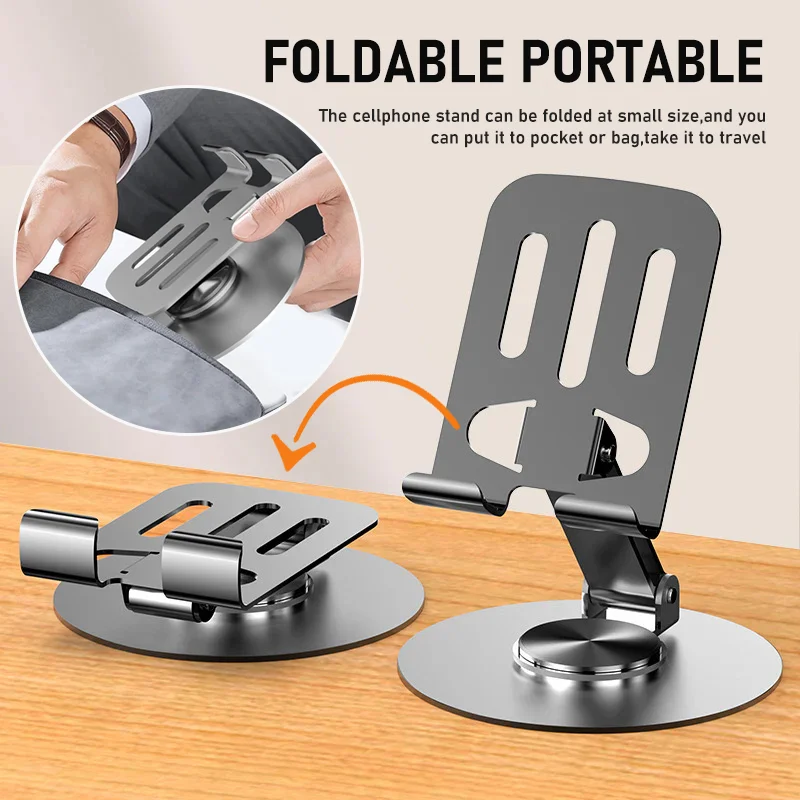 360° Adjustable Metal Phone Stand – Stable, Foldable & Hands-Free - Image 4