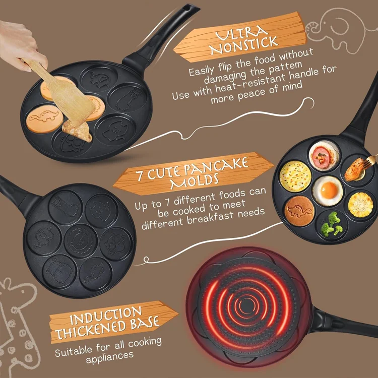 7-Mold Mini Pancake Pan – Fun Breakfast Maker - Image 3