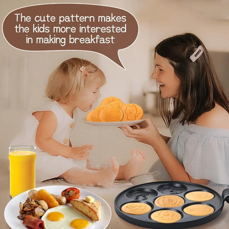 7-Mold Mini Pancake Pan – Fun Breakfast Maker - Image 4