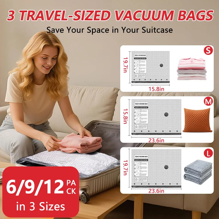 Cordless Vacuum Compression Bags with Electric Pump - Save Up to 80% Space in Seconds - Image 3