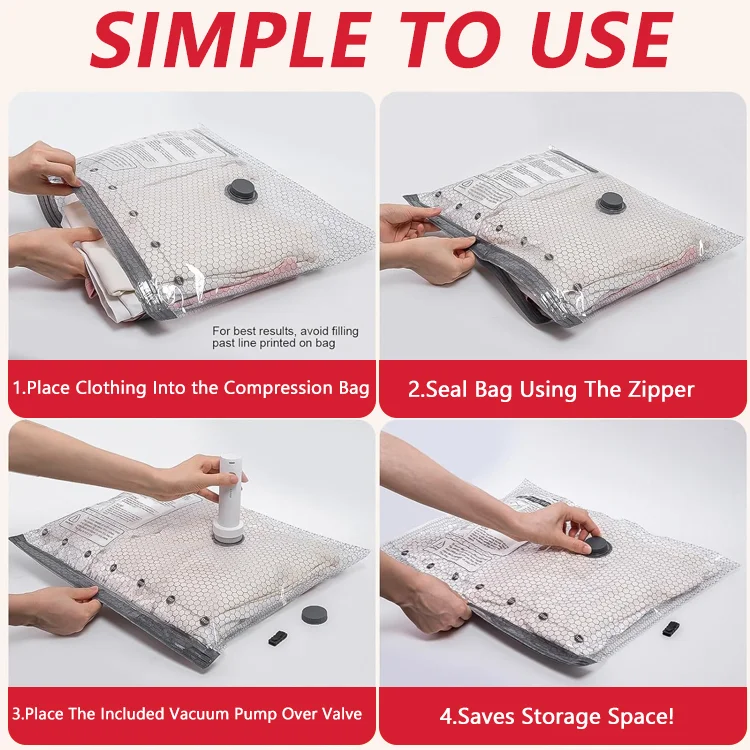 Cordless Vacuum Compression Bags with Electric Pump - Save Up to 80% Space in Seconds - Image 4