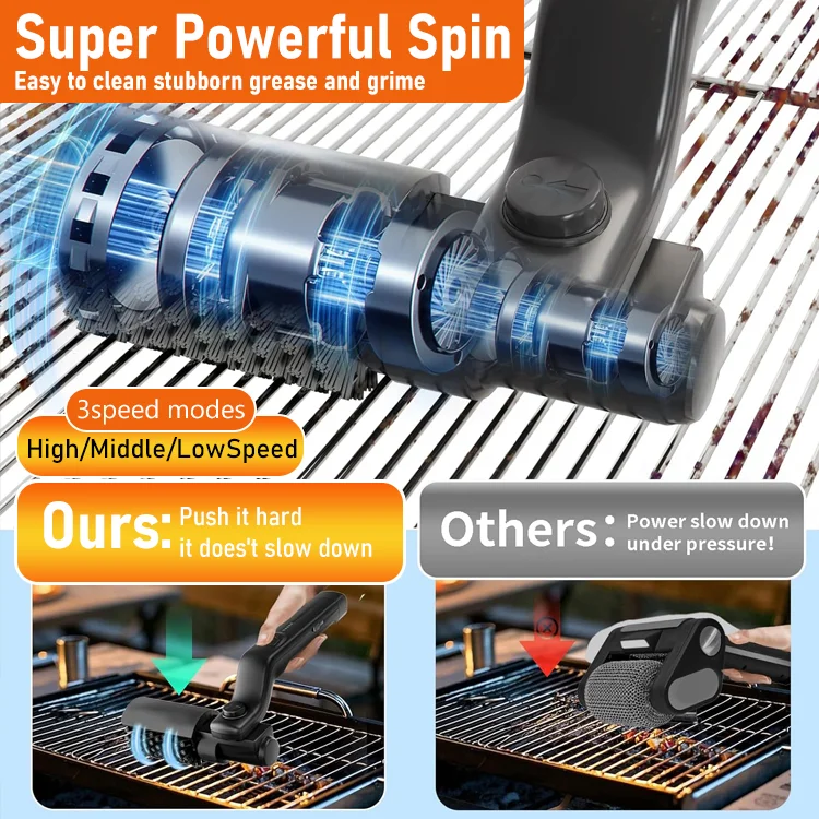3-Speed Electric Grill Brush — Clean in Seconds - Image 2
