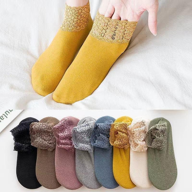 Stay Warm in Style – Fleece Lace Socks for Cold Days ❄️ - Image 3