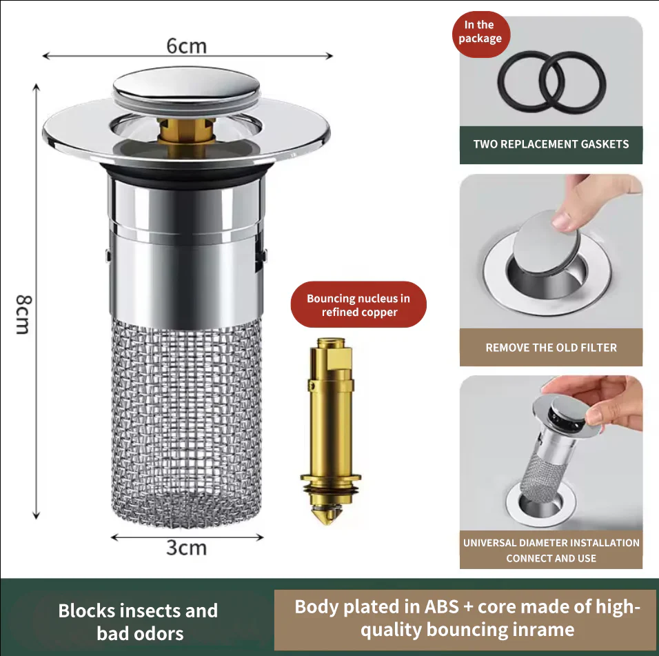 Eliminate Drain Odor Instantly — Pop-Up Sink Strainer - Image 4