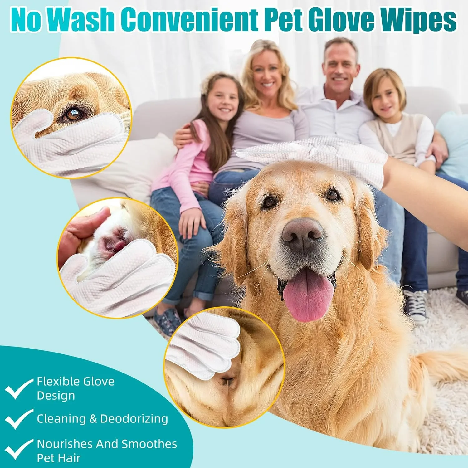 FurPure Pet Cleaning Gloves (Rinse-Free | 6-Pack)