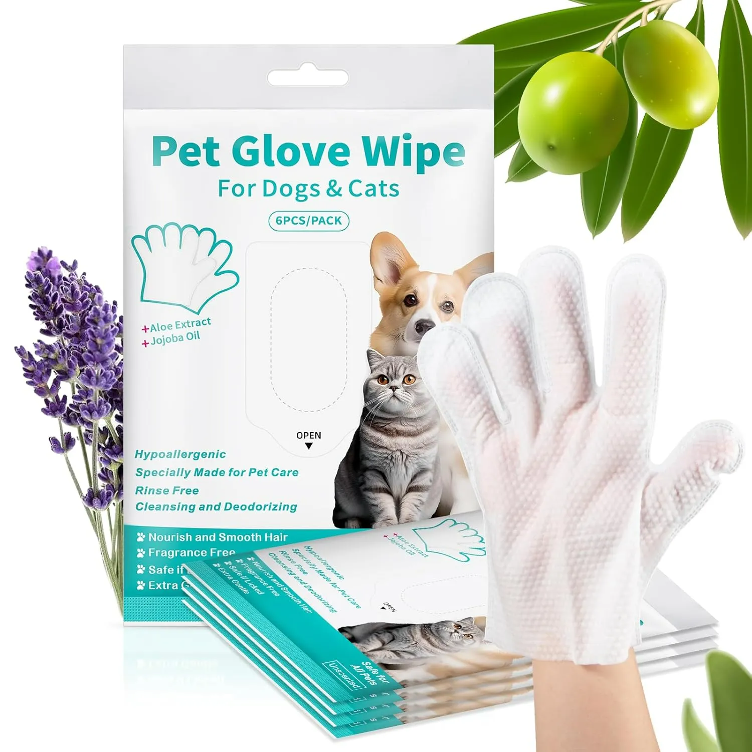 FurPure Pet Cleaning Gloves (Rinse-Free | 6-Pack) - Image 2