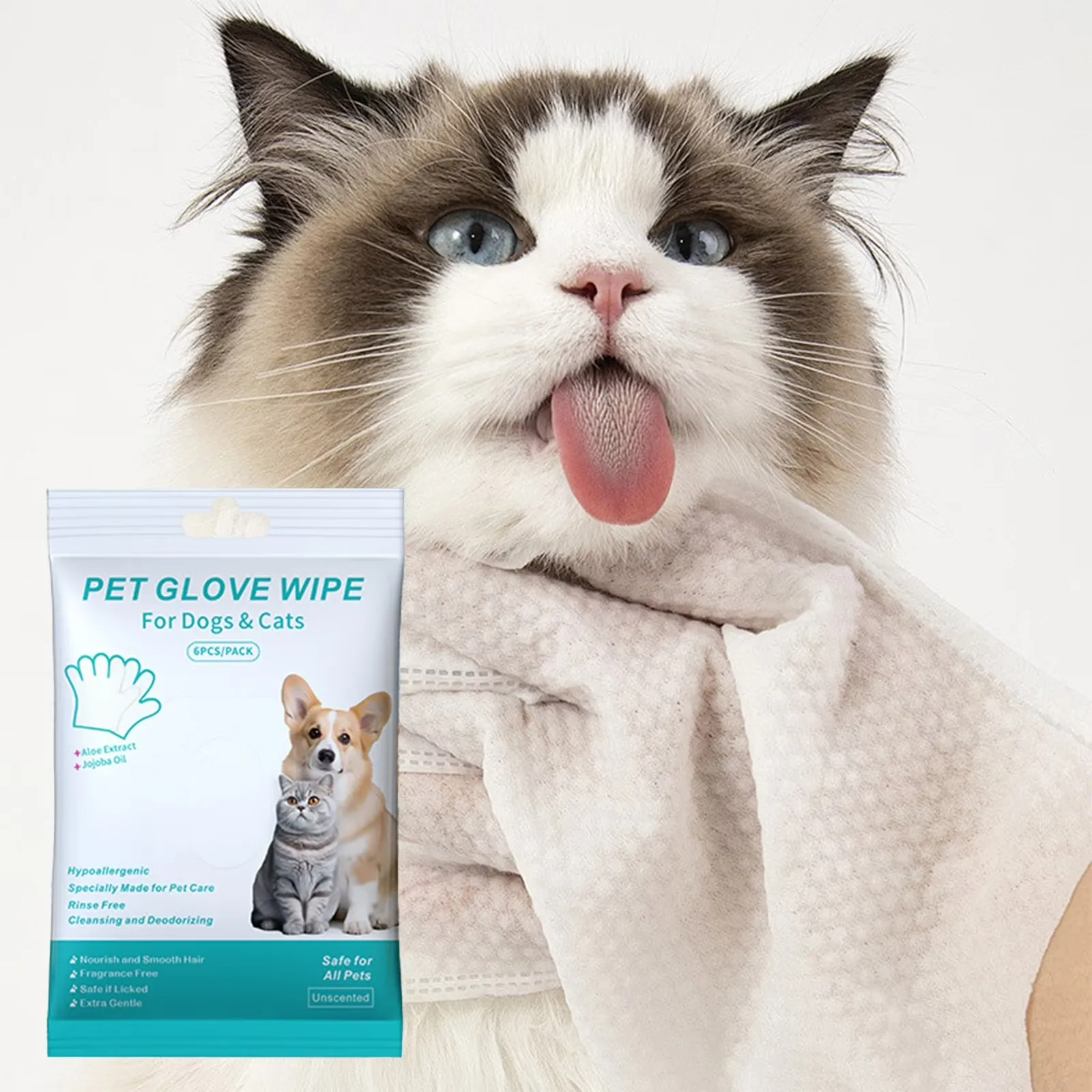 FurPure Pet Cleaning Gloves (Rinse-Free | 6-Pack) - Image 3