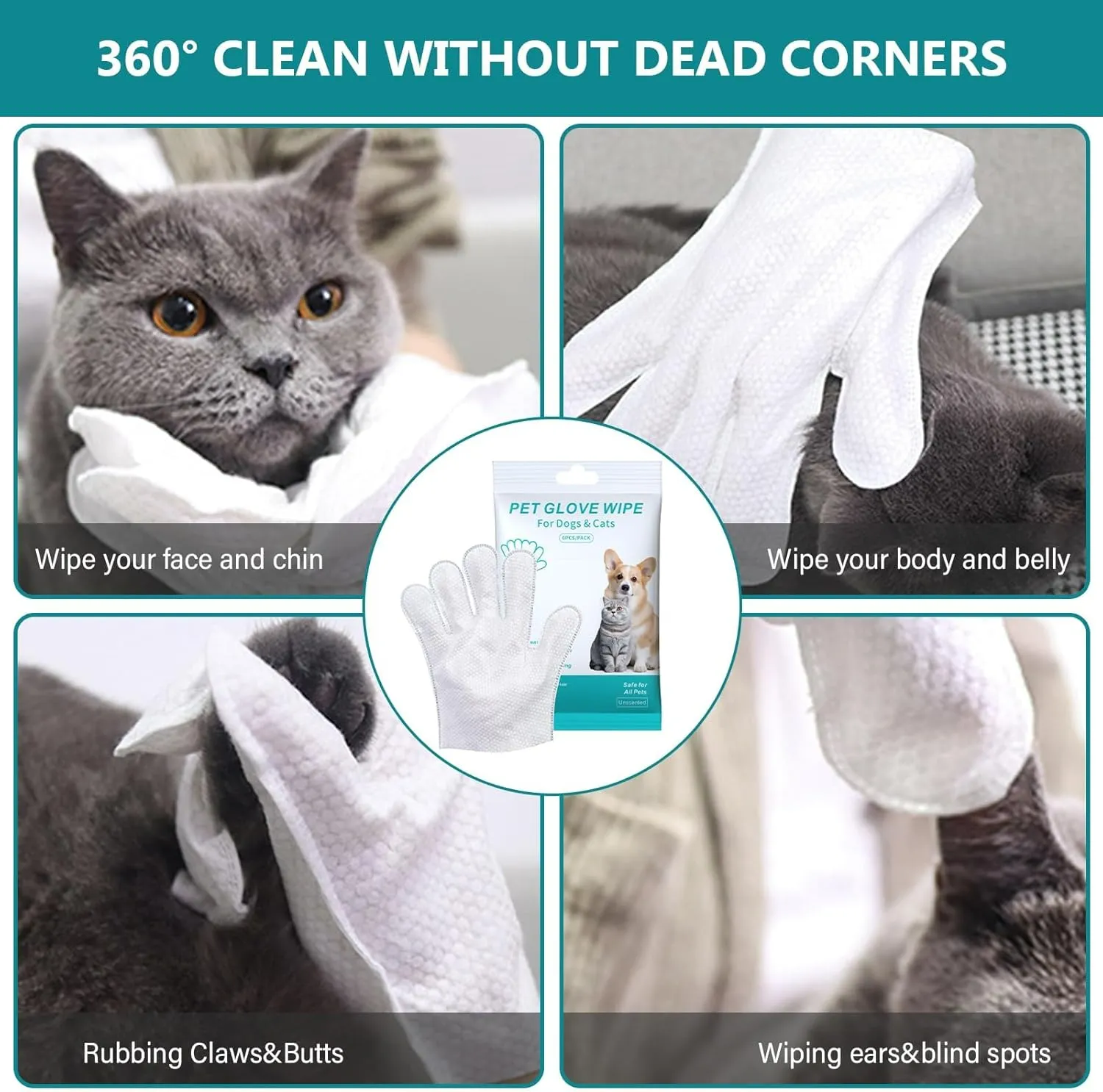 FurPure Pet Cleaning Gloves (Rinse-Free | 6-Pack) - Image 7